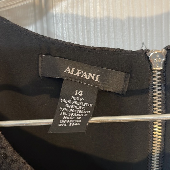 Alfani Plus Black Double Layered Tank Top Zipper Back Size 14 - Picture 5 of 6